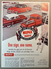 Original 50's Ad *MOPAR* Parts for Dodge,Chrysler,Plymouth Cars & Trucks picture