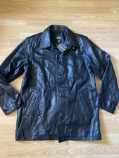 VTG Indian Motorcycle Leather Car Coat/ Jacket Sz L. BNWT Pebble Grain picture