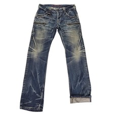 Japanese Selvedge Jeans Honeycomb Whiskers Stacking Fades Low Rise Fits 29x32 picture