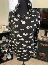 Lildy Super Soft Hoodie Black With White Goggley Eyes SZ L-XL picture