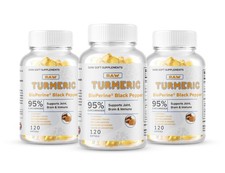 3 x TURMERIC 95% CURCUMIN 10,000mg EXTRACT TUMERIC BLACK PEPPER ANTIOXIDANT BEST picture