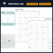 2026-2027 Monthly Planner Refill for 3 Ring Binder, 8.5x11, Two Pages/Month, Sep picture