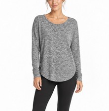Athleta Women's Grey Long Sleeve Boatneck Relaxed Top Workout Shirt (Size M) picture