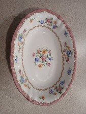 Crown Staffordshire florial oval serving platter picture