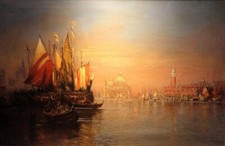 $3,000 Off  Antique Oil Painting of Venice, 150 Years Old picture