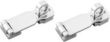 Two Marine Grade Stainless Steel Heavy Duty Door Hasps with Turning Padlock Eye picture