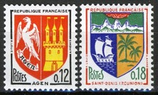 France 1964, Definitive Stamps: Municipal Coat of Arms MNH, Mi 1472-73 picture