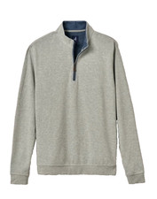 Johnnie-O Big & Tall, Sully 1/4 Zip Pullover Light Gray /Blue Size 1XB $158 picture