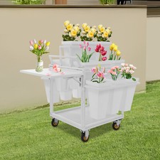 Flower Display Stand with 18 Buckets and Rolling Wheels for Easy Mobility picture