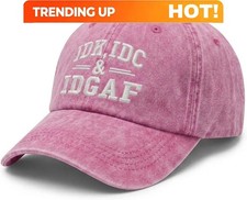Vintage Washed Cotton Baseball Cap IDK IDC IDGAF Embroidered Adjustable Dad Hat picture