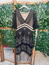 Nataya Edwardian Titanic reproduction style Black dress Sz L gothic Downton picture