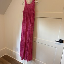 NWT ANTHROPOLOGIE X MAEVE Sz S BELROSE EYELET  MAXI DRESS IN PINK picture