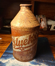 Gluek Vintage Primitive Metal Advertising Bottle Container, Brown, Small picture