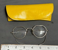 RITZY American Optical Vtg 12k WHITE gold filled EYEGLASS FRAMES 10k Gold PADS picture