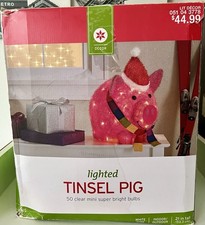 Christmas Wondershop Lit Tinsel Pig Christmas Decoration 2015 Target Exclusive picture