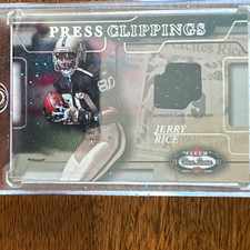 2002 Fleer Box Score Press Clippings Jerseys Jerry Rice Raiders PC-JR MEM picture