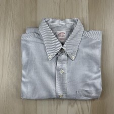 Vintage Brooks Brothers Shirt Mens 17-36 Striped OCBD Cotton Made in USA picture