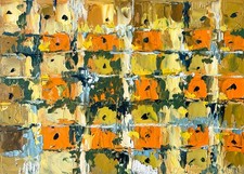 Sunflower Abstract Painting Original Art Impasto Oil Painting 10x14