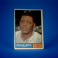 Topps 1961 Base Set #150 Willie Mays San Francisco Giants, VG, AI Grade 4 picture