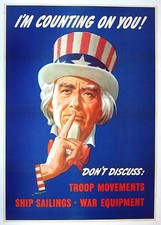 Original 1943 WWII Don't Talk Poster - I'm counting on you - Helguera picture