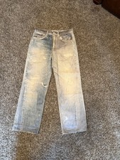 Our Legacy Men's Light Wash Distressed Straight  third cut denim picture