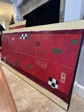 Large Contemporary Abstract Painting Red & Gold On Black picture
