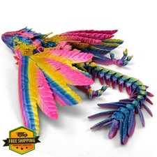 Feathered Wyvern Dragon 3D Printed Articulated Wings Fidget Rainbow picture