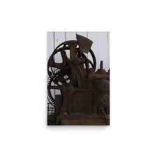 Antique Western Machinery B&W Print – Rustic Industrial Ranch Wall Art picture