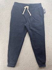 $55 NWT Lands' End Men's Serious Sweats Sweatpants Navy Medium 32-34 picture