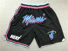 NEW Miami Heat Vintage Men’s Black Basketball Shorts With Pockets Size: S-XXL picture