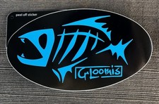 Vintage G•Loomis Black / Blue Fear No Fish Skeleton Logo Sticker, New Old Stock picture