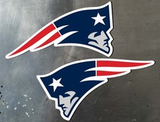 New England Patriots Left & Right Water Proof UV Safe Glossy Vinyl Decals x2 picture