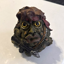 Vintage Toad Hollow Resin Fantasy Figurine, Painted Rambo toad Rare picture