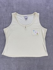 VINTAGE Jenny Buchanan Intimates butter Yellow rib knit Sleep Cami Large picture