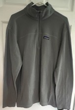 Patagonia Men's Gray Fleece 1/4 Zip Mock Neck Pullover Sweater XL picture