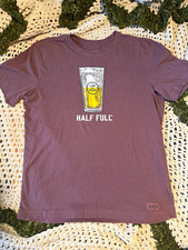 Life is Good Crusher-Lite Men’s S Purple Short Sleeve Crew Neck Beer Graphic Tee picture