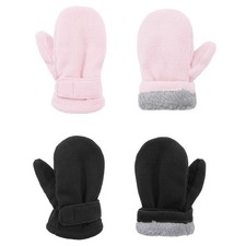 American Trends 2 Pairs Toddler Mittens Unisex L(Fits 2-4 years), Black&pink picture