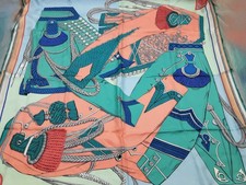 Hermes X Virgine Jamin Zouaves Et Dragons Green Pink Blue Silk Scarf Do0926oxzde picture