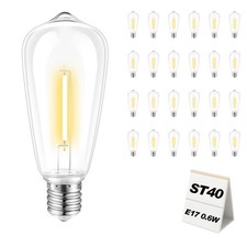 25 Pack ST40 LED Light Bulbs Shatterproof Dimmable for Outdoor String Lights ... picture