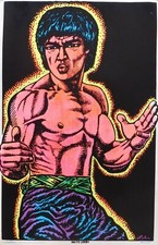Bruce Lee Vintage 1957 Black Light Org. 35x23 Flock Poster One Stop Posters picture