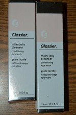 2X GLOSSIER Milk Jelly Cleanser TRAVEL TRIAL SIZE MINI 0.5 oz. / 15 ml BNIB  picture
