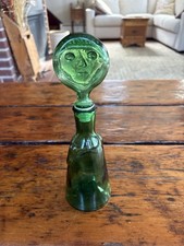 Vintage Kosta Boda Erik Hoglund Glass People Face Decanter Bottle MCM picture