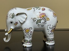Vintage 1989 Franklin Mint Imperial Elephant of Wisdom Satsuma Figurine Gold picture