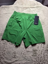 Lululemon Pace Breaker Shorts Men Medium Green Athletic Performance Drawstring picture
