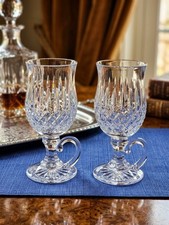 Vtg Waterford Lismore Irish Coffee Glasses Pair Lead Crystal Made in Ireland picture