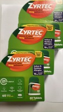 3-Pack Zyrtec Allergy 10mg Tablets – 180 Total Tablets (3 x 60 ct) Exp 06/20027+ picture