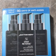 Just For Men Gray Reverse Daily Hair Serum, Dye-Free, 1.7 fl oz 3-Pack picture