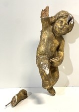 Antique 18th -19th C. Carved Gilt Wood Cherub Putty Figure Italy Or France As Is picture