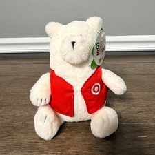 Target Gigglescape Polar Bear Plush Stuffed Animal Red Vest Employee NWT picture