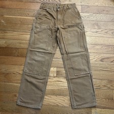 Vintage Carhartt Double Knee Canvas Carpenter Cargo Pants 29x30 picture